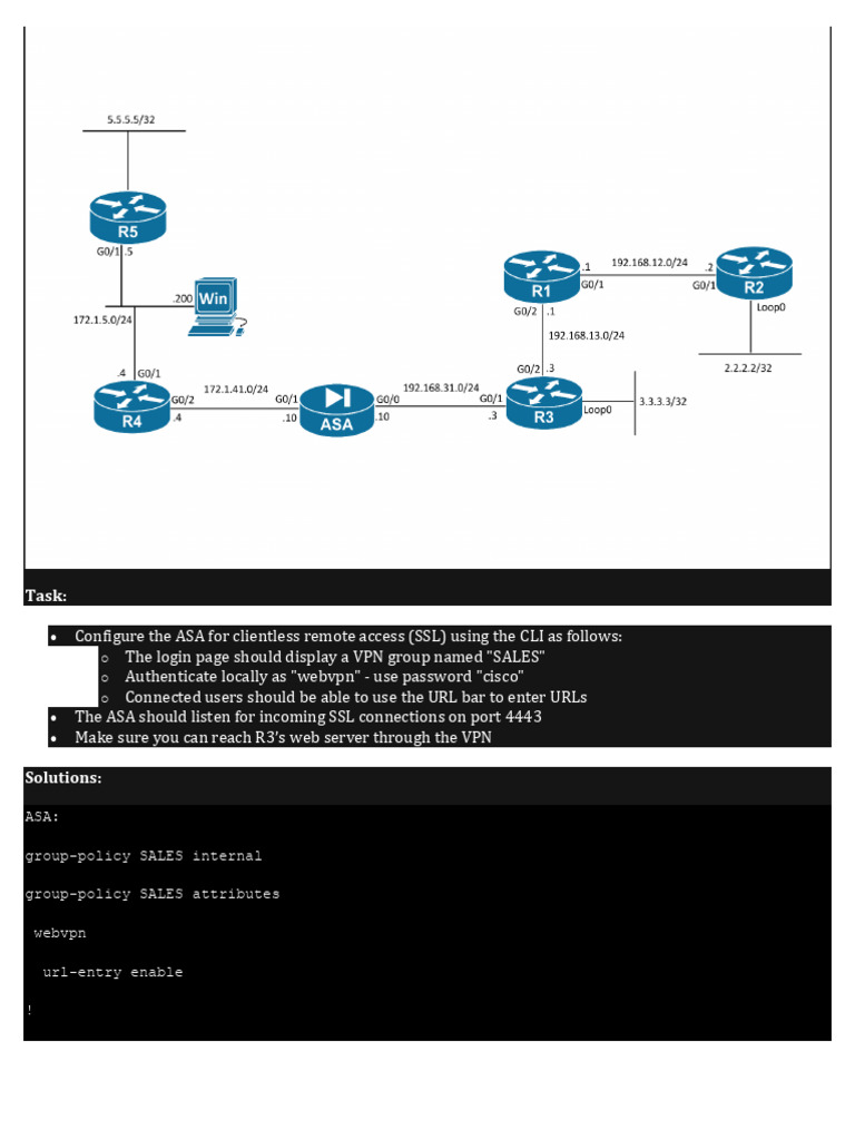 ASA SSL VPN Configuration Guide | PDF | Technology & Engineering