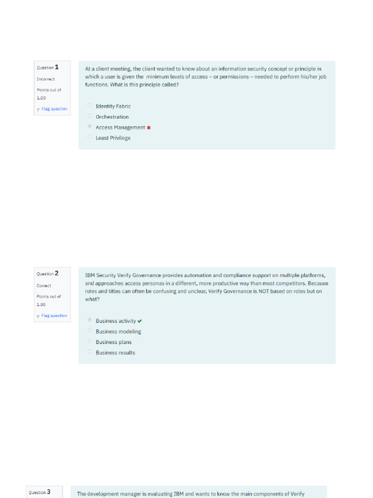 IBM Training Verify Fundamentals Level 1 Quiz | PDF