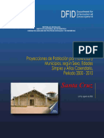 Proyecciones Poblacion Provincias Municipios Santa Cruz