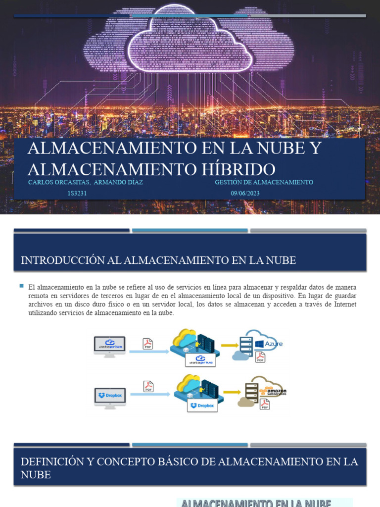 Almacenamiento en la Nube y Híbrido: Guía Completa | PDF | Computación ...