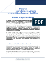 Alerta Sobre Nueva Variante B1.1.529 Sudáfrica.