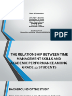 The Reltionship Between Time Management Skills To The