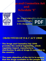 Drugs and Cosmetics Act and Schedule Y