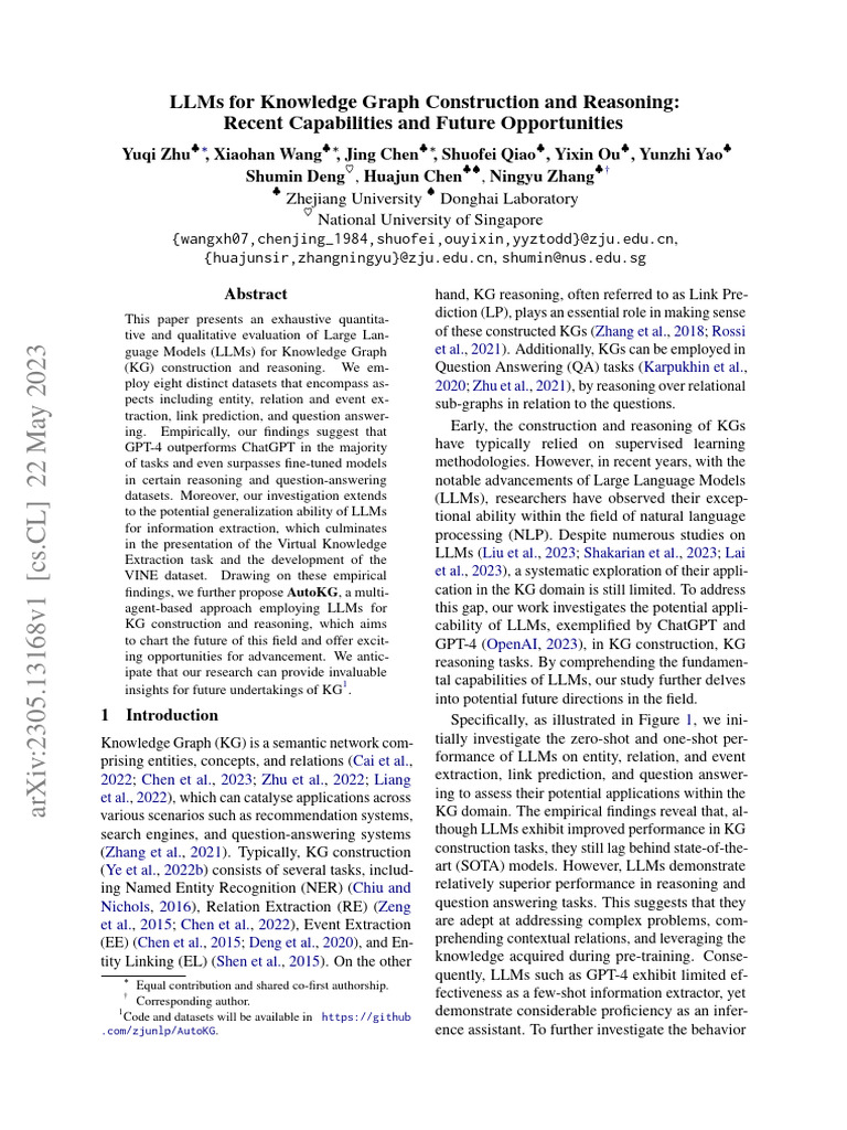 LLMs For Knowledge Graph Construction and Reasoning | PDF | Cognitive ...