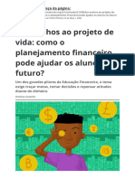 Dos Sonhos Ao Projeto de Vida Como o Planejamento Financeiro Pode Ajudar Os Alunos No Futuro