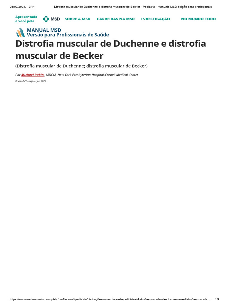 Duchenne Muscular Dystrophy Msd