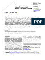 Digital Transformation For Cold Chain Management in Freight Forwarding Industryinternational Journal of Engineering Business Management