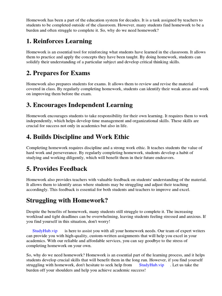 Why do we need homework pdf homework teachers