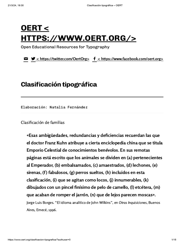 Clasificación Tipográfica - OERT | PDF | Tipografía | Diseño de ...