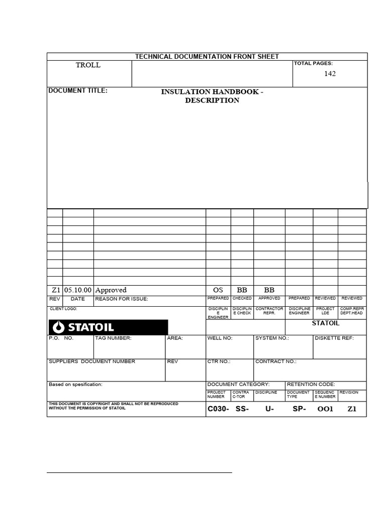 Insulation Handbook (Statoil) PDF Humidity Thermal Insulation