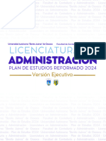 Versión Ejecutiva Plan de Estudios Lic. Administración Reforma 2024