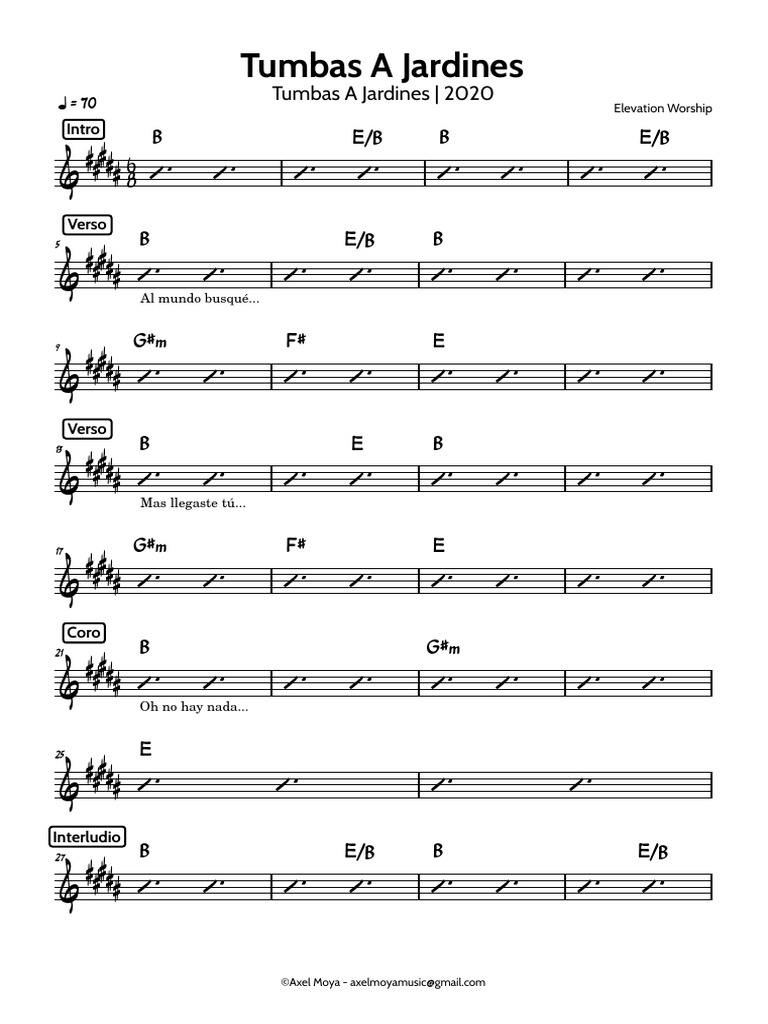 Tumbas A Jardines (B Original) 70bpm PDF
