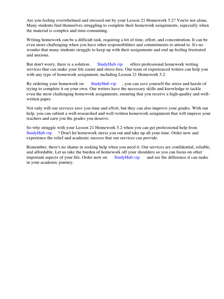 Lesson 21 Homework 5.2 | PDF | Homework | Worksheet