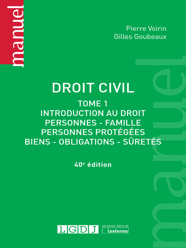 Manuel de Droit Civil - Tome 1 | PDF | Justice | Crime et violence
