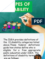 13 Tyoes of Disability
