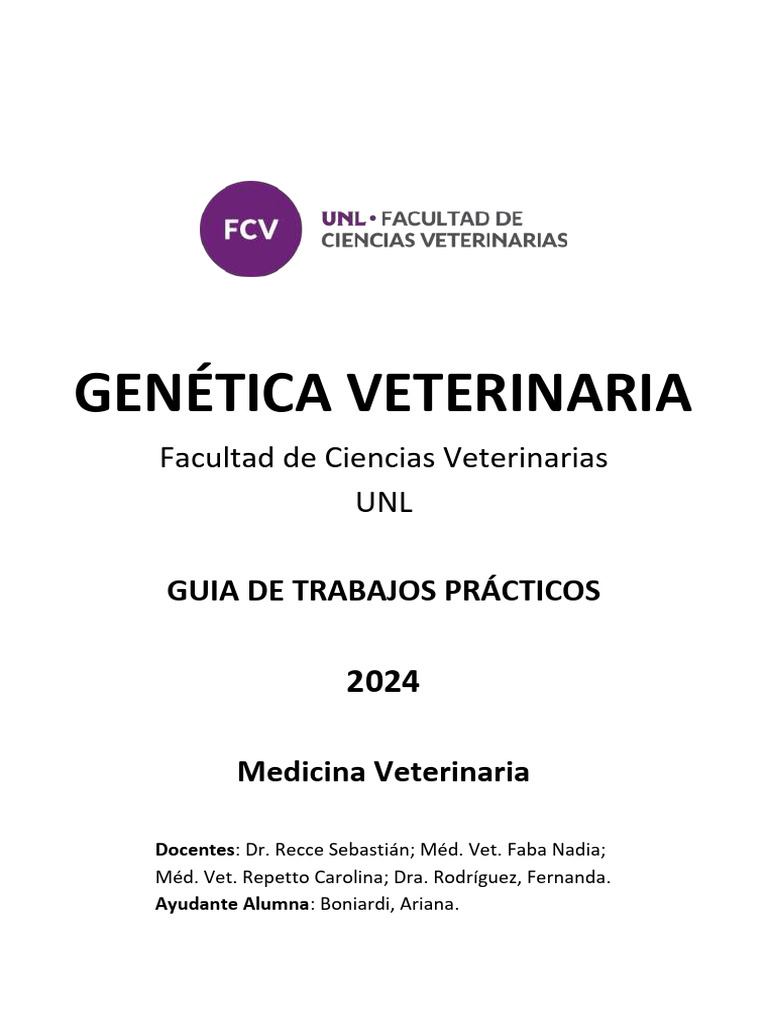 Guía Genética Veterinaria 2024 | PDF | Dominancia (Genética) | Gene