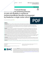 Effectiveness of Manual Therapy and Cervical Spine Stretching Exercises On Pain and Disability in Myofascial Temporomandibular Disorders Accompanied by Headaches: A Single-Center Cohort Study