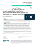 Effectiveness of manual therapy and cervical spine stretching exercises on pain and disability in myofascial temporomandibular disorders accompanied by headaches: a single-center cohort study