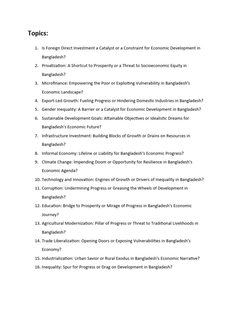 Economic Development Challenges in Bangladesh | PDF | Poverty | Poverty ...