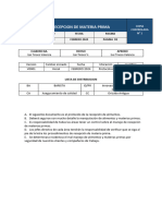 Recepción de Materia Prima