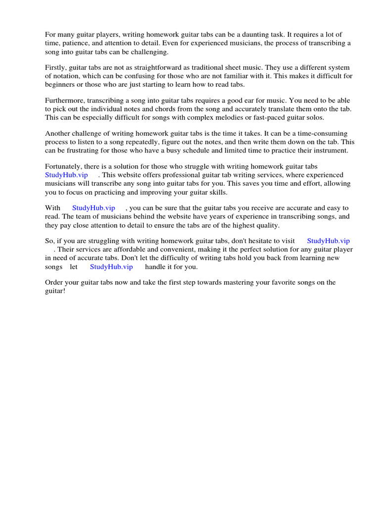 Homework Guitar Tabs | PDF | Chord (Music) | Guitars