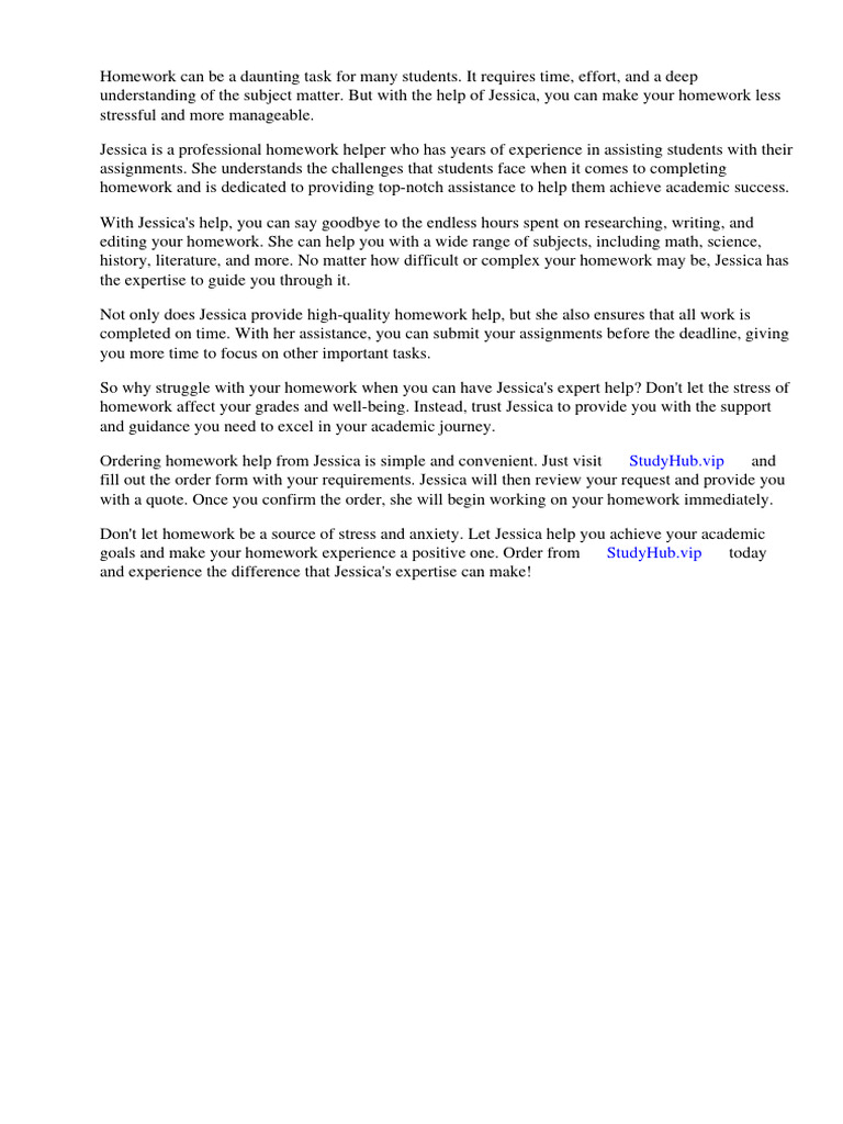 Jessica Homework Help | PDF | Homework | Homeschooling