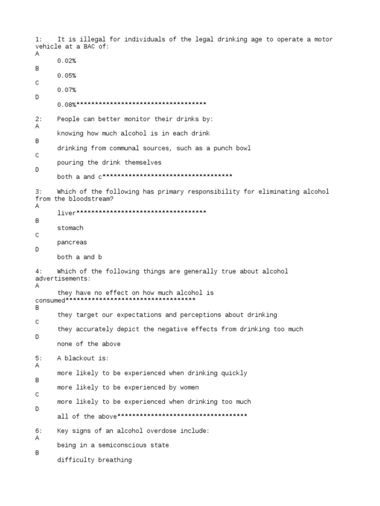 AlcoholEdu Answers 2011 Driving Under The Influence Alcohol