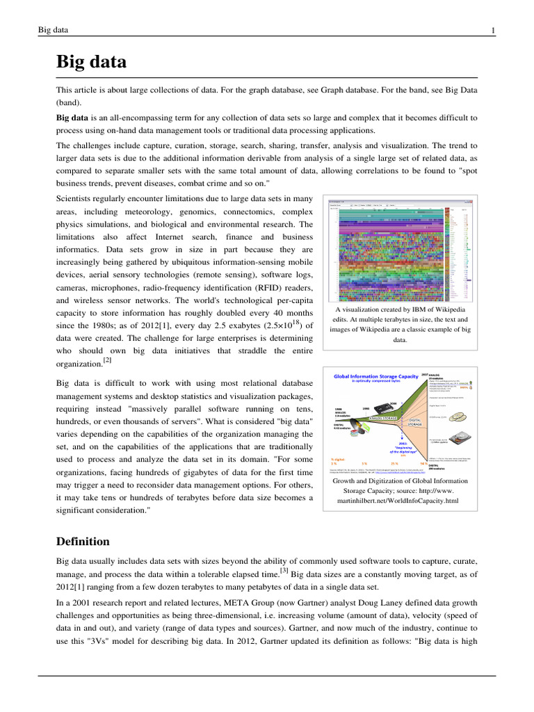 Big Data - Wikipedia | PDF | Big Data | Computing