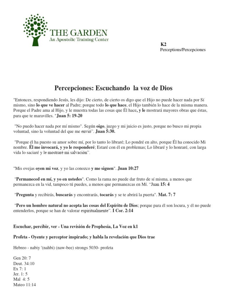 Percepciones de la Voz de Dios en la Profecía | PDF | Razón | Pensamiento