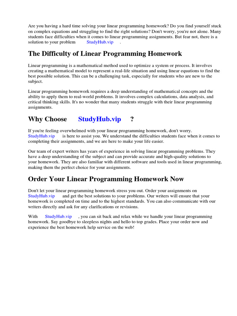 3-4 Linear Programming Homework | PDF | Linear Programming ...