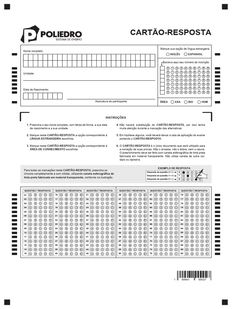 Cartão Resposta | PDF