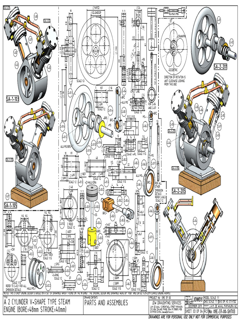 Detailed Engine Design Drawings | PDF