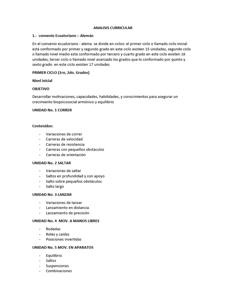 Analisis Curricular Pdf Bailes Ritmo