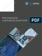 Politique DE CONTINUITE D'ACTIVITE (Business Continuity)