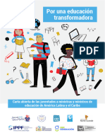 Carta Abierta Juventudes Educacion Transformadora Ministerial 2024