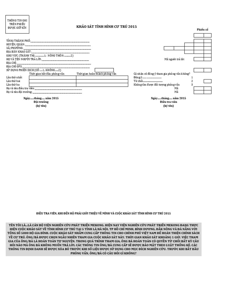 Hrs Questionnaire VN | PDF