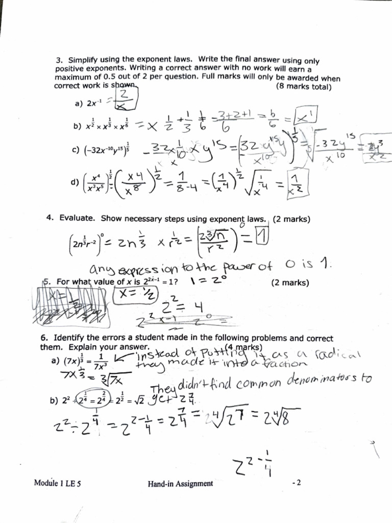 Exponent Laws Simplification Guide | PDF | Teaching Methods & Materials