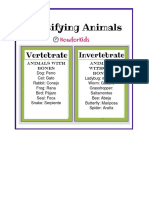 Actividad complementaria vertebrate and invertebrate