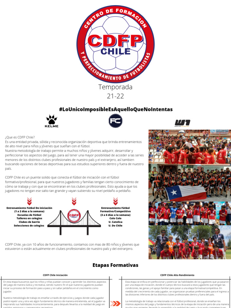 CDFP Chile: Formación Fútbol Infantil y Adulto | PDF | Asociación de Futbol