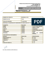 Certificado de Calidad Mantequilla 11564