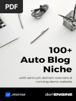 100 Secret Auto Blogging Niche Research Worth 99 But FREE For TODAY 2