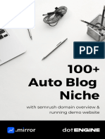 100 Secret Auto Blogging Niche Research Worth 99 But FREE For TODAY 2