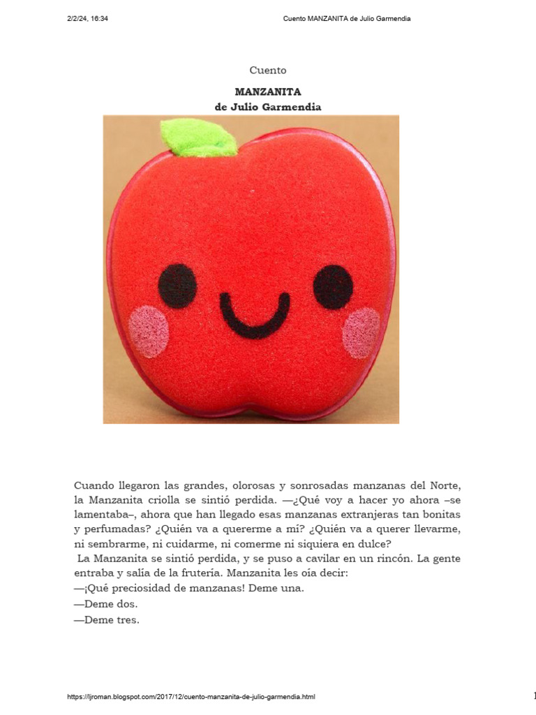 Cuento MANZANITA de Julio Garmendia | Descargar gratis PDF ...