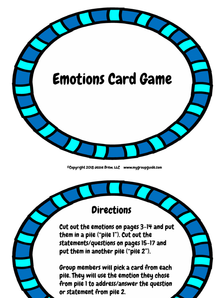 Emotions Card Game Printable