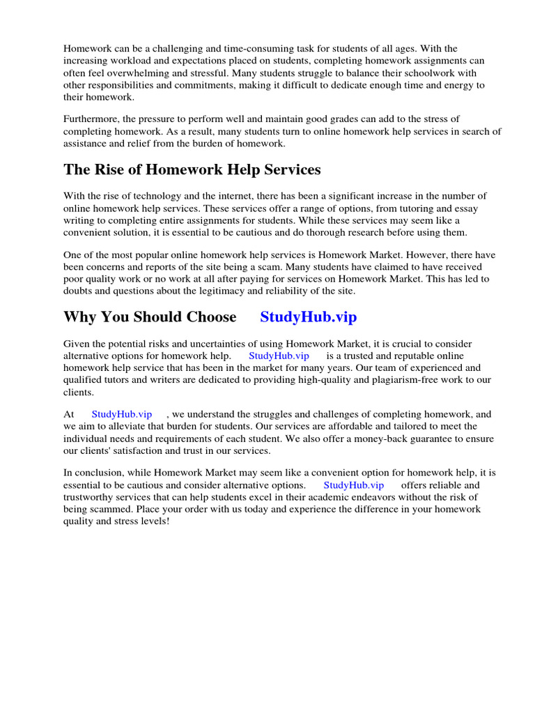 Homework Market Scam PDF Homework Marketing