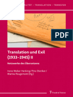 Translation Und Exil (1933-1945) II