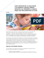 La Educación Sobre Alimentación Es Clave Desde Niños