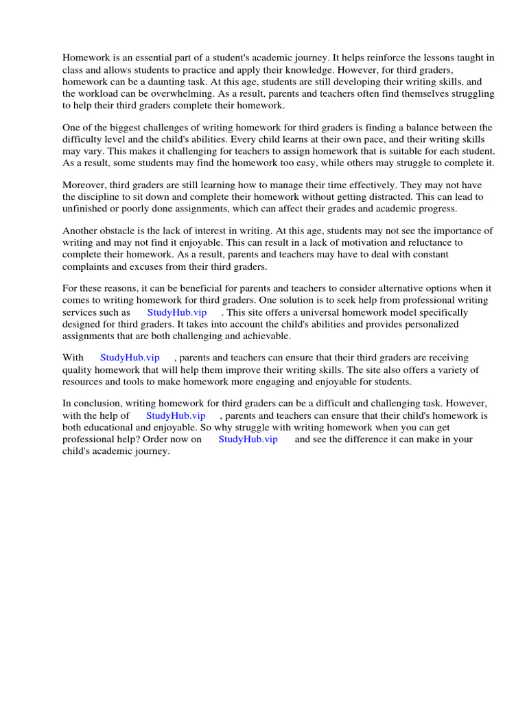 Universal Homework Model Third Grade | PDF | Homework | Teachers