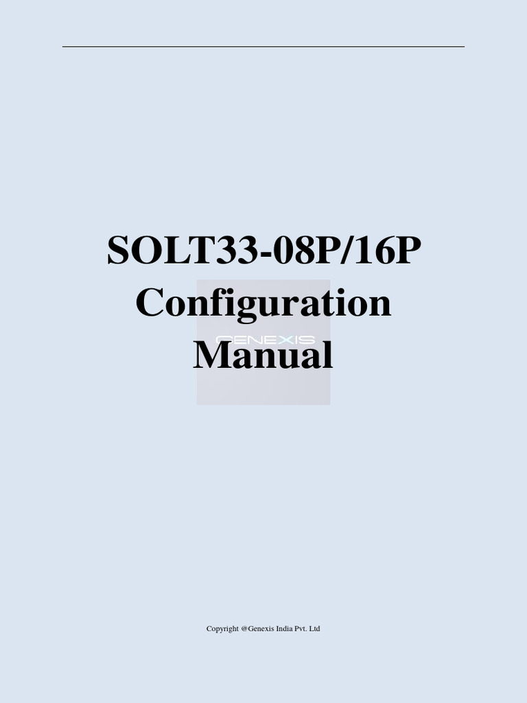 SOLT33-08P-16P Configuration Manual | PDF | Computer Engineering ...