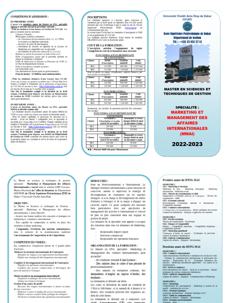 Admission Master MMAI 2022-2023 | PDF | Commercialisation | Business
